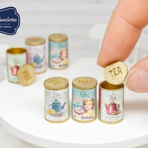 Tea Storage Box with Removable Lid - miniature handmade dollhouse (1:12 scale)