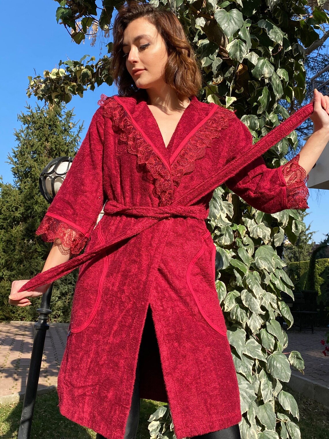 Red Robe Exotic Robe Gifts for Her Braidsmaids Gifts Etsy