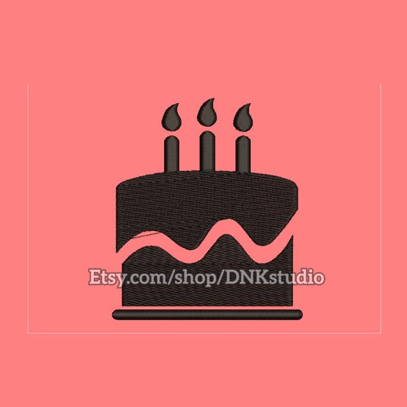 Birthday Tart Cake Embroidery Design 6 Sizes INSTANT Etsy