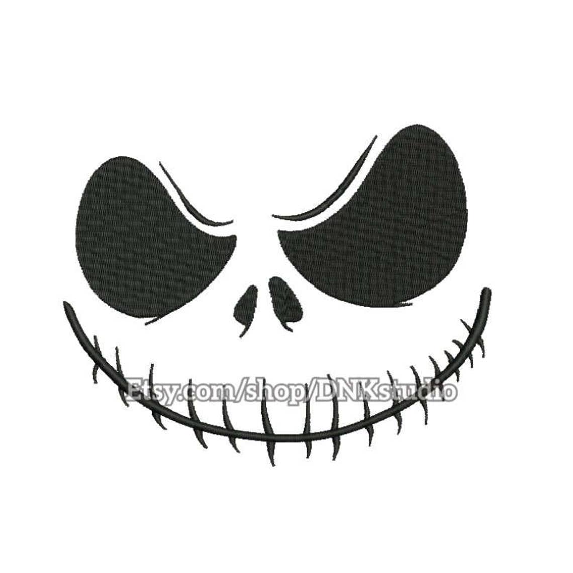 Jack Skellington Face Embroidery Design 5 Sizes INSTANT Etsy