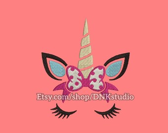 Unicorn Face Embroidery Design - 5 Sizes - INSTANT DOWNLOAD