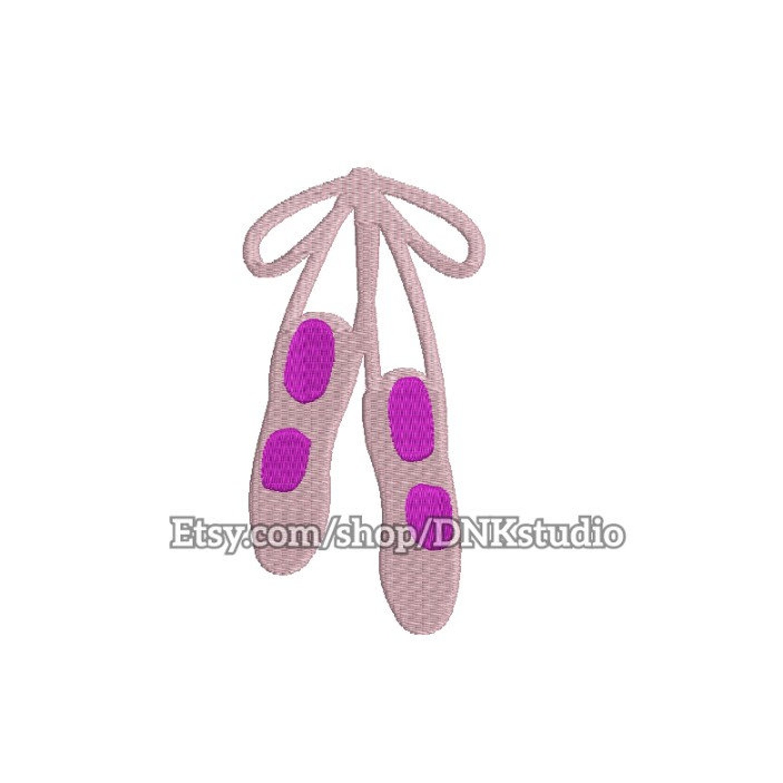 ballerina ballet slippers shoes embroidery design - 6 sizes - instant download