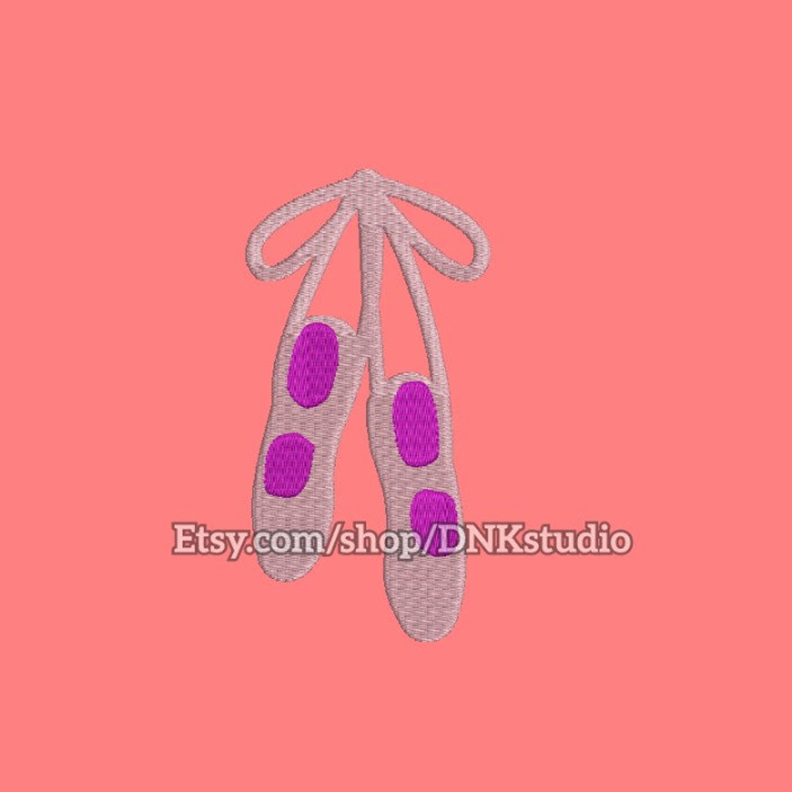 ballerina ballet slippers shoes embroidery design - 6 sizes - instant download
