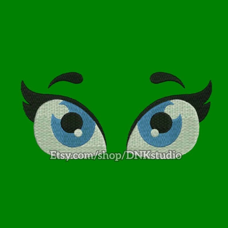 Cute eyes embroidery design 5 sizes instant download  etsy