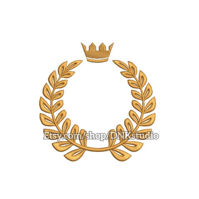 Laurel Wreath with Crown Embroidery Design 6 Sizes INSTANT  Etsy