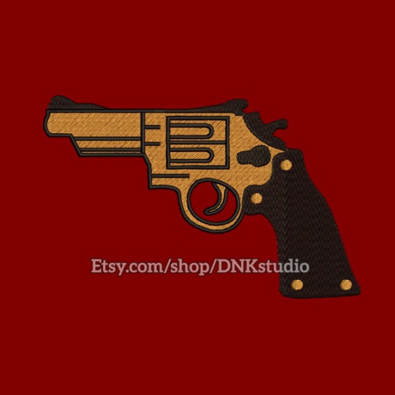 Handgun Pistol Revolver Embroidery Design 5 Sizes INSTANT Etsy