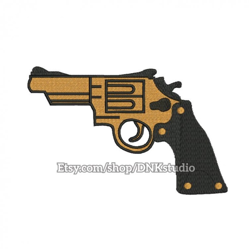 Handgun Pistol Revolver Embroidery Design 5 Sizes INSTANT Etsy