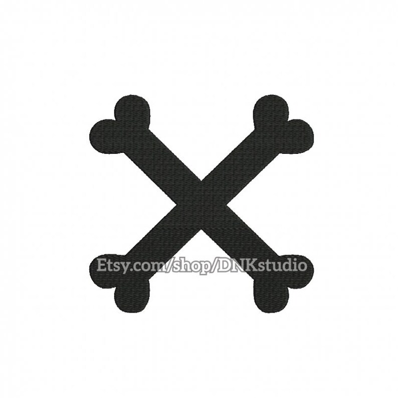 Crossbones machine embroidery design 5 sizes instant  etsy Crossbones machine embroidery design 5 sizes instant  etsy