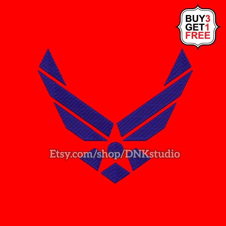 Air force embroidery design 6 sizes instant download  etsy Air force embroidery design 6 sizes instant download  etsy