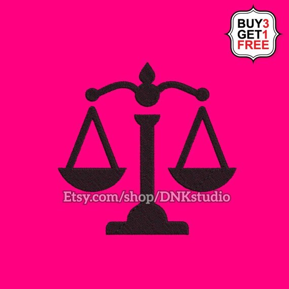 Scale Justice Symbol Embroidery Design 5 Sizes INSTANT Etsy
