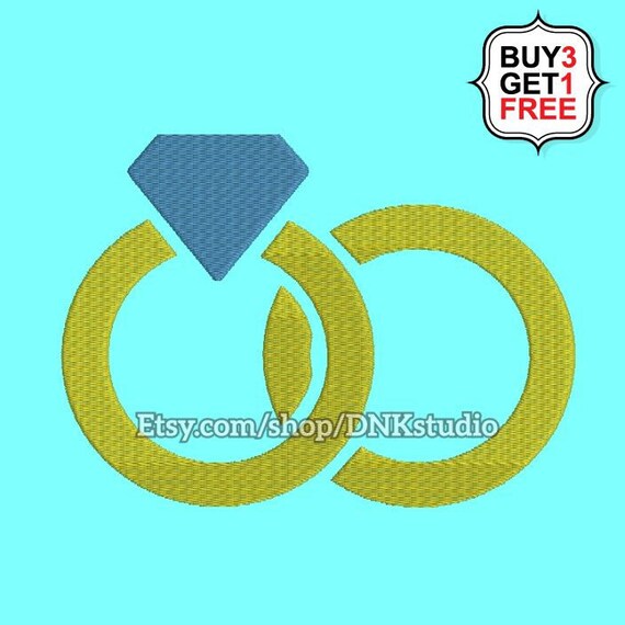 Wedding Rings Embroidery Design 6 Sizes INSTANT DOWNLOAD Etsy
