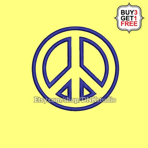 Peace Sign Symbol Embroidery Design 5 Sizes INSTANT | Etsy