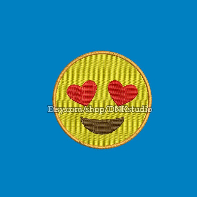 Heart eyes emoji emoticon machine embroidery design 7 sizes  etsy Heart eyes emoji emoticon machine embroidery design 7 sizes  etsy