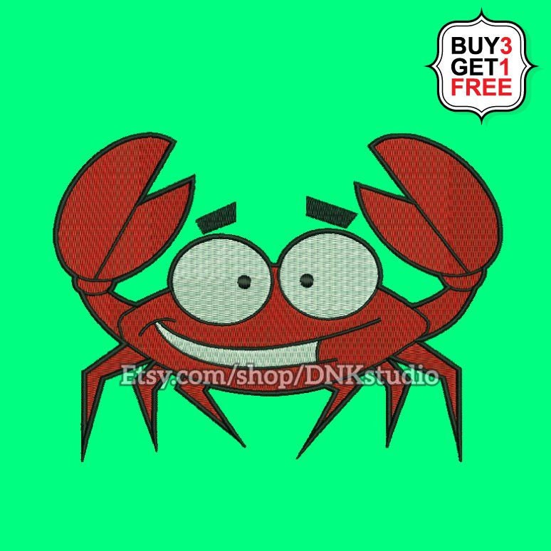 Cute crab embroidery design 5 sizes instant download  etsy Cute crab embroidery design 5 sizes instant download  etsy