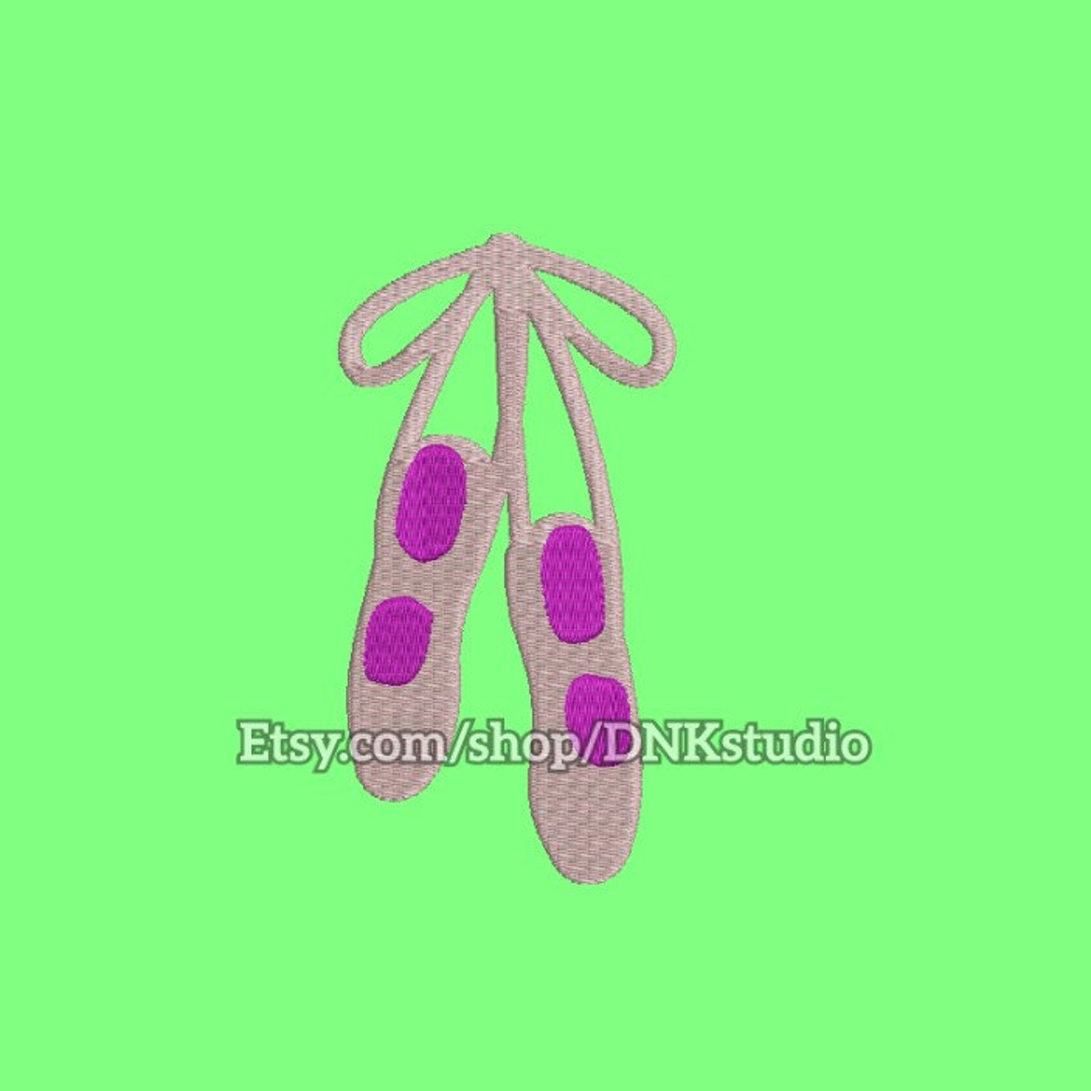 ballerina ballet slippers shoes embroidery design - 6 sizes - instant download