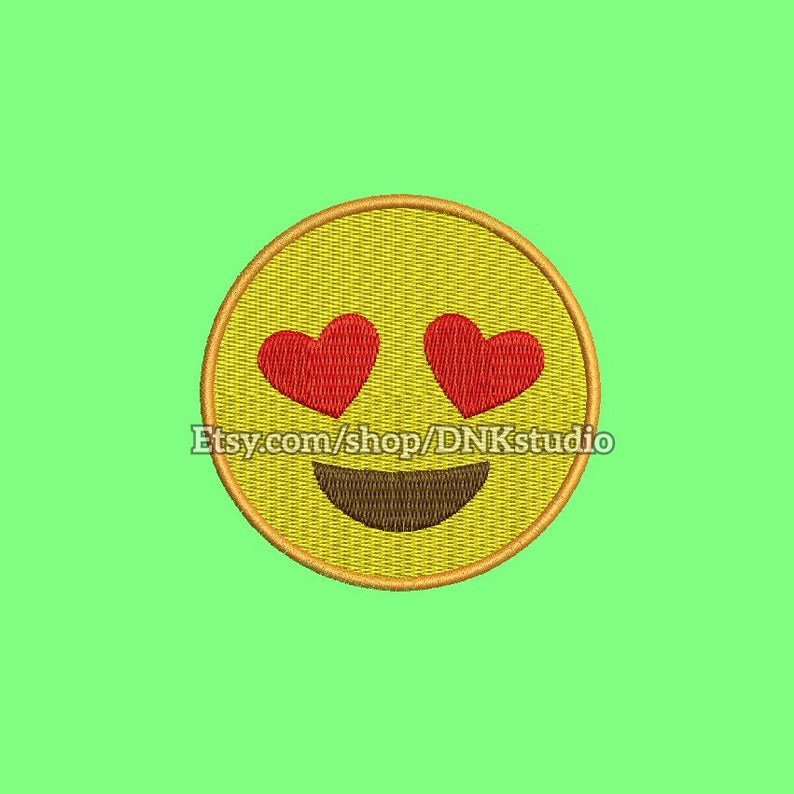 Heart eyes emoji emoticon machine embroidery design 7 sizes  etsy Heart eyes emoji emoticon machine embroidery design 7 sizes  etsy