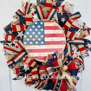 Patriotic wreath, American flag wreath, Americana wreath, 4th of July, Fourth of July wreath, Veterans Day wreath, Memorial Day wreath