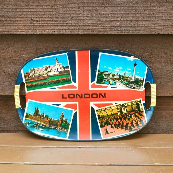 London Tray, Vintage Souvenir Tray, London Entertaining Theme Party Tray