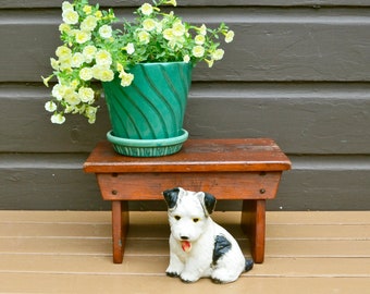 Farmhouse Step Stool, Vintage Country Pine Stool, Cricket Bench