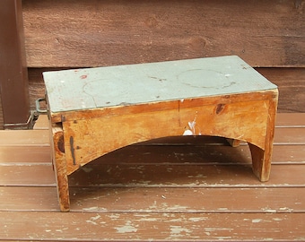 Workbench Stool, Vintage Scrap Wood Bench, Rustic Stool