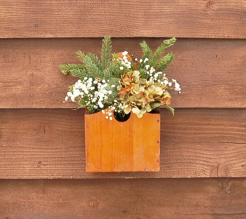 Wooden Wall Pocket Box Antique Vintage Candle Image 0