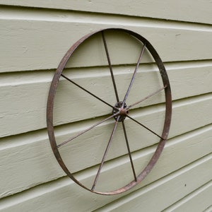 Antique Sulky Wheel, Iron Buggy Wheel, 1800 Salvage, Garden Art, 23 1/2 ...