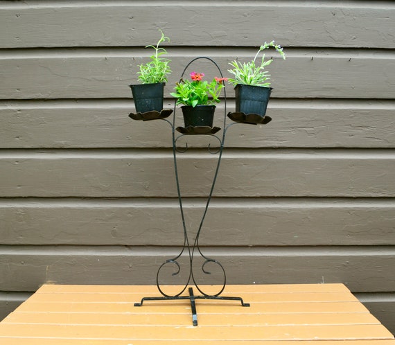 Wrought Iron Plant Stand, Beautiful Vintage Flower Stand, Rustic Metal Plant  Stand - Etsy