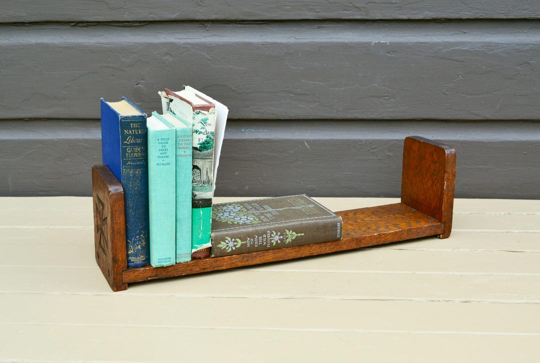 Oak Book Rack, Long Wooden Book Holder, Antique Oak Book Stand - Etsy
