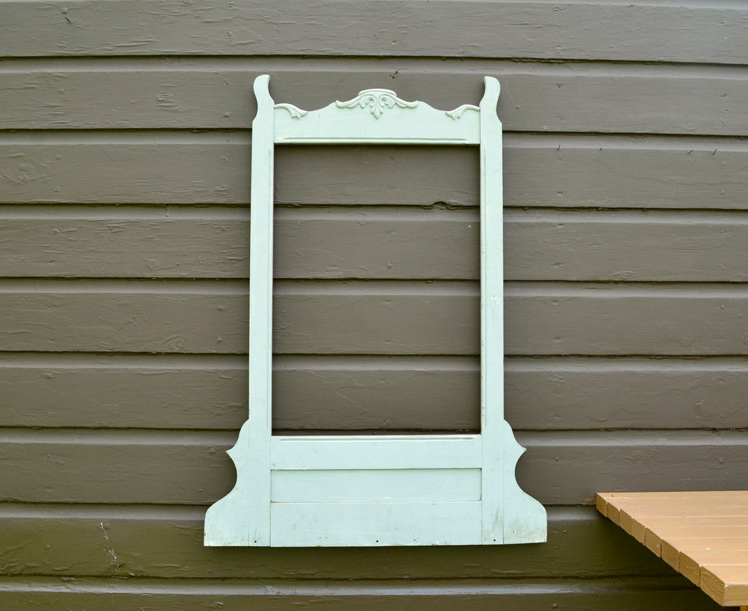 Large Empty Frame Vintage Mirror Frame Wood Dresser Frame Etsy