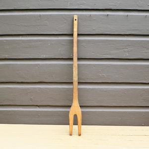 Old Wood Washing Fork, Antique Wash Fork, Primitive Laundry Fork, Boiling Pot Stirring