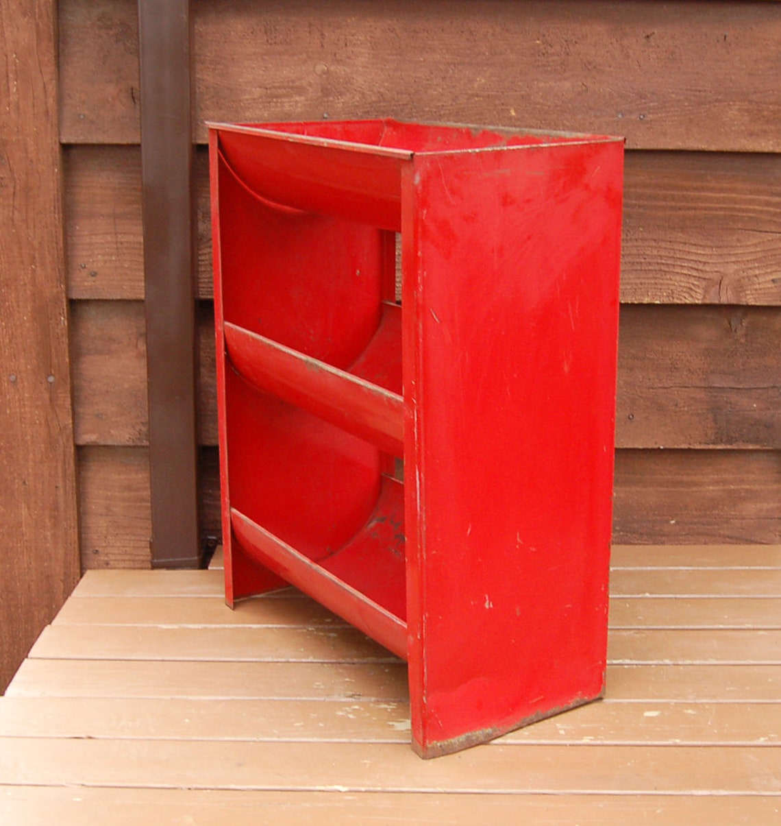 Antique Red Metal Vegetable Bin Pantry Veggie and Fruit Bin Etsy