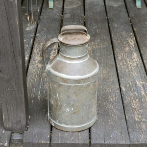 Vintage Cream Can, Old Tin Milk Jug, Holey Rusty Cream Can
