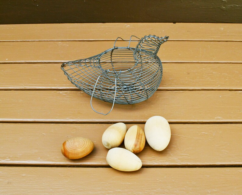 Wire Chicken Egg Basket Vintage Wire Basket Egg Gathering Etsy