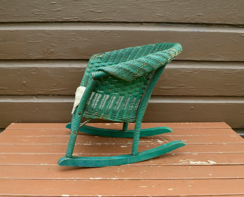 Wicker Child's Rocking Chair Vintage Wicker Child's Etsy