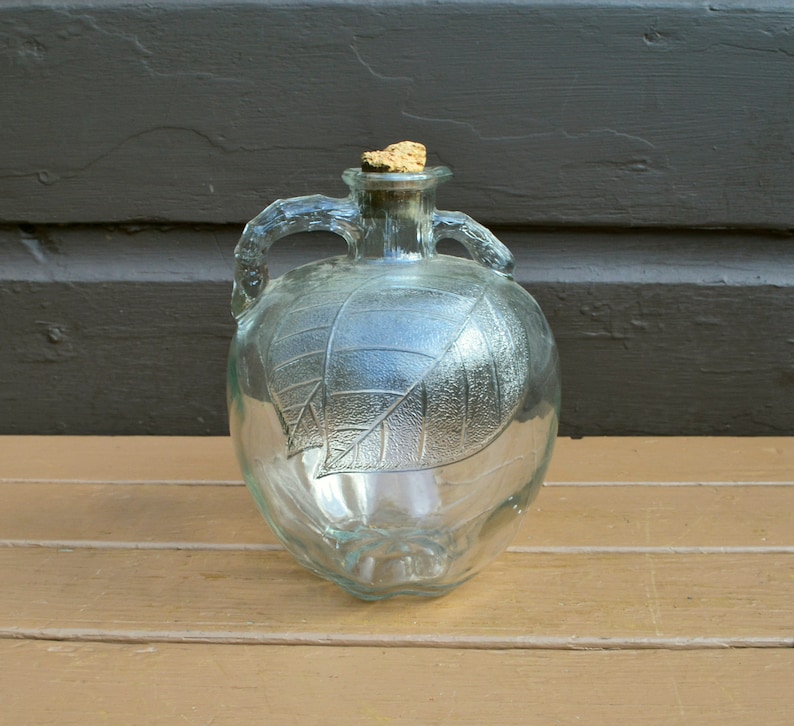 Apple Jug Vintage Glass Apple Cider Vinegar Jug Apple Jar Etsy