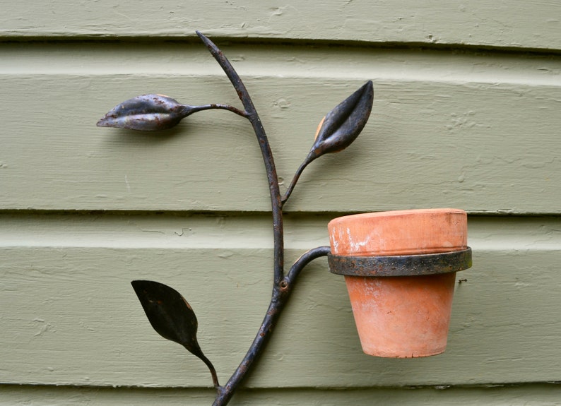 Vintage Plant Hanger Wrought Iron Flower Pot Holders Triple Etsy