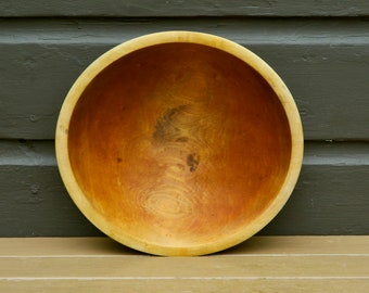 Wooden Bowl, Vintage 13 1/2" Wooden Bowl, Seasoned Maple Bowl,