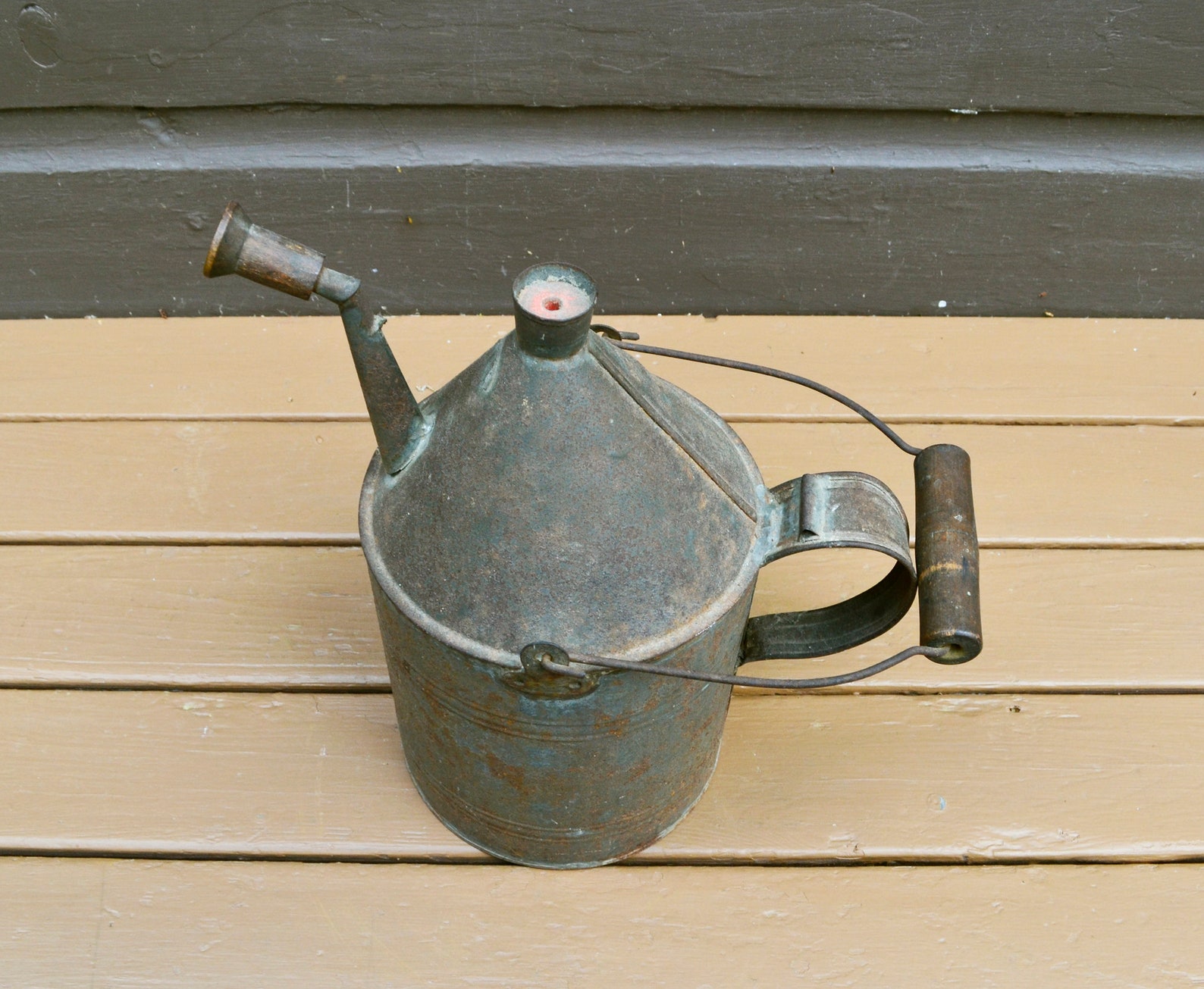 Tin Oil Lamp Pitcher Antique Oil Lamp Filler Can Etsy