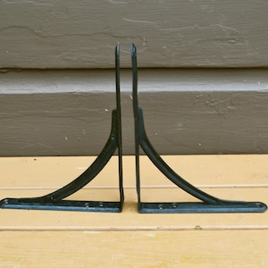 Rustic Cast Iron Shelf Brackets, Vintage 7&quot; by 9&quot; Shelf Brackets, Heavy Duty Brackets
