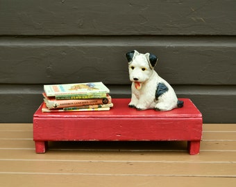 Vintage Low Wooden Bench, Step Stool, Foot Stool, Primitive Raiser