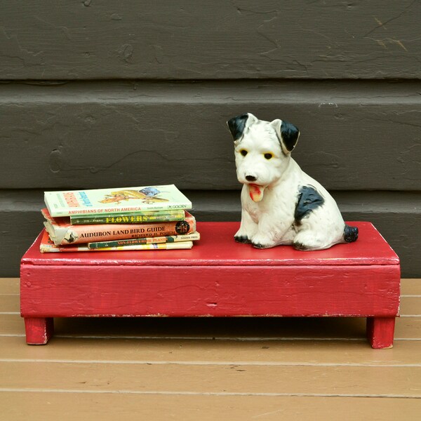 Vintage Low Wooden Bench, Step Stool, Foot Stool, Primitive Raiser