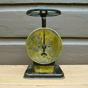 Antique Spring Scale, Artosa Coffee Standard Scale, 20 lb Brass Face Coffee Scale