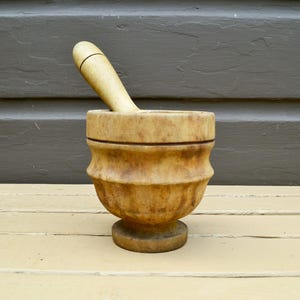 Turned Wood Mortar and Pestle, Antique Mortar and Pestle