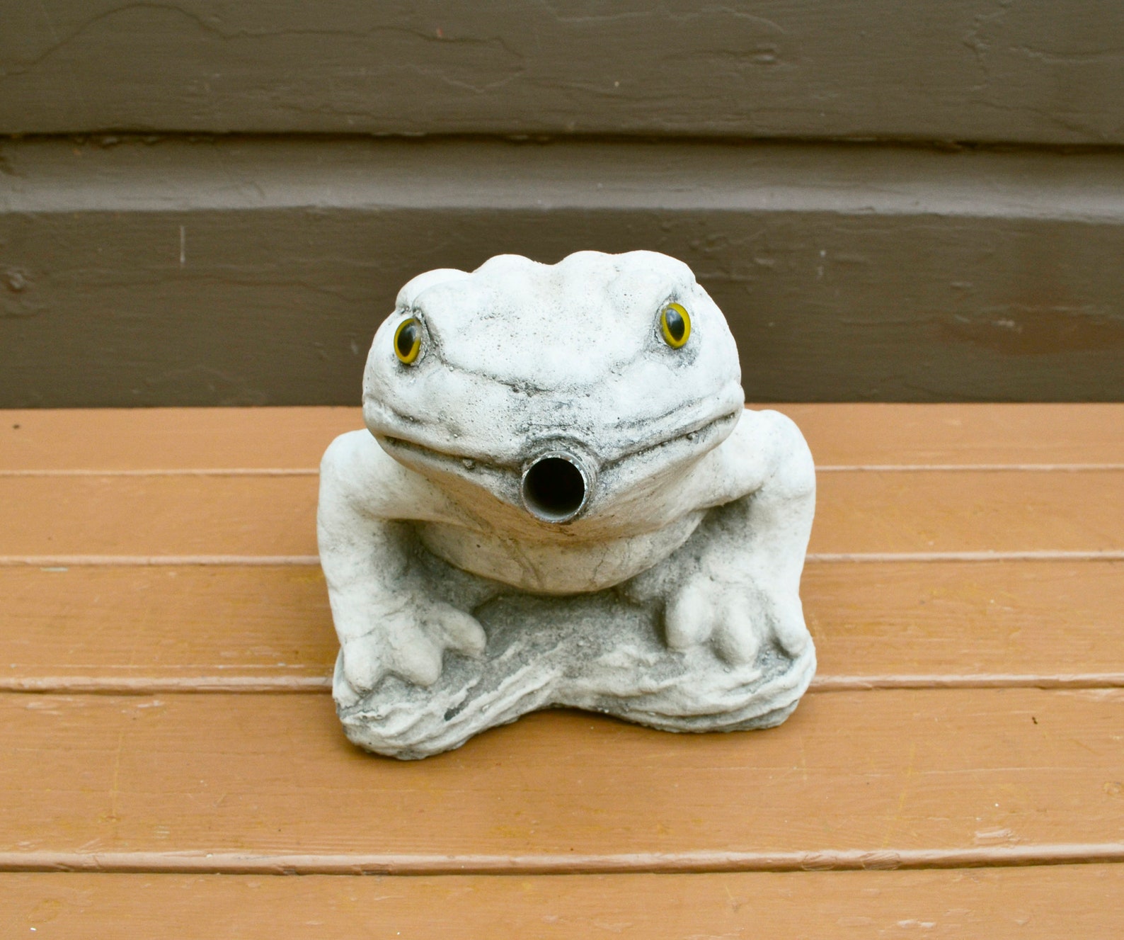 Large Concrete Fountain Frog Vintage Garden Frog Cement Frog Etsy