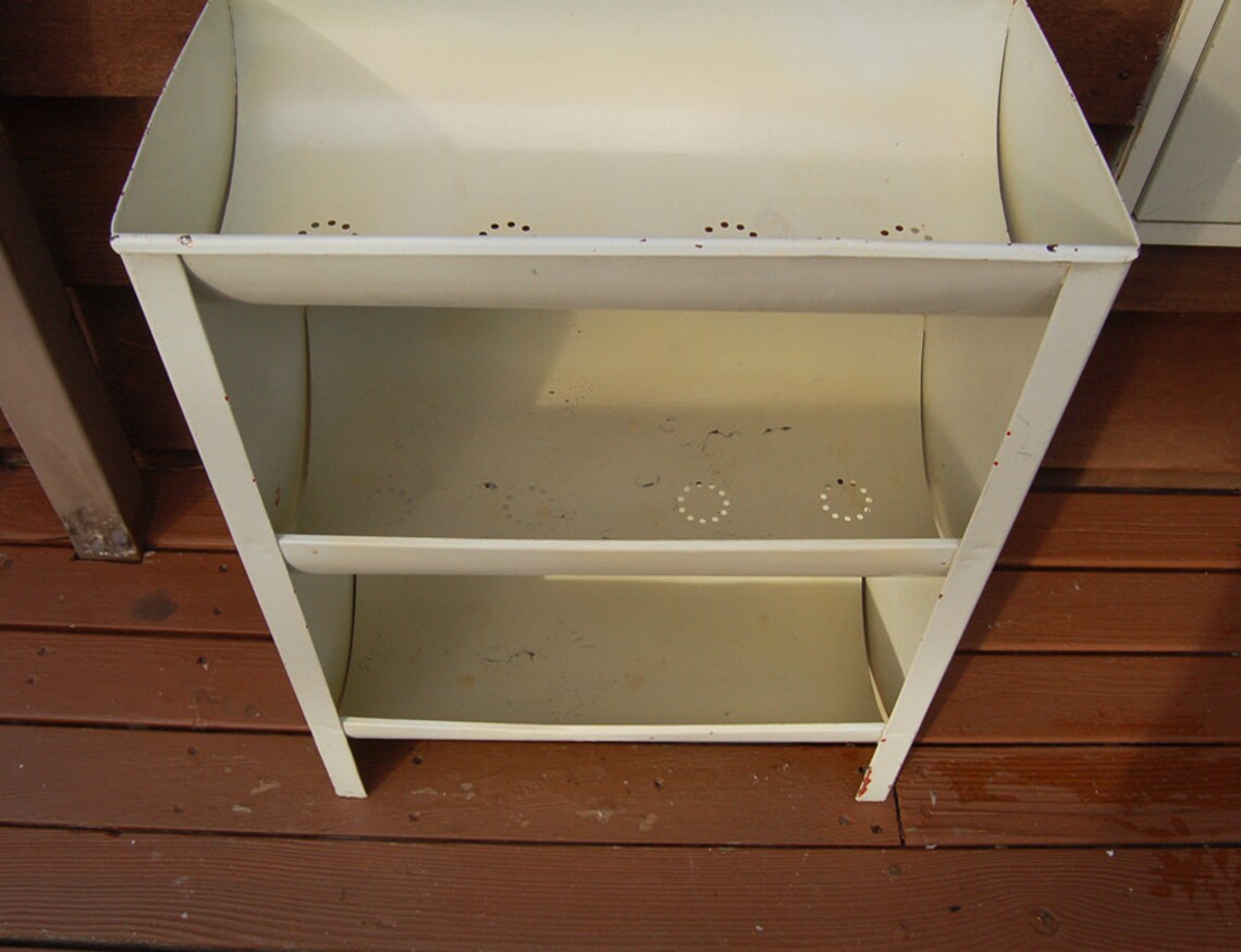 Antique Ivory Metal Vegetable Bin Pantry Veggie and Fruit Etsy