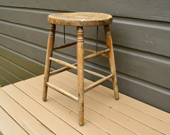 Antique Kitchen Stool, Solid Maple Counter Stool