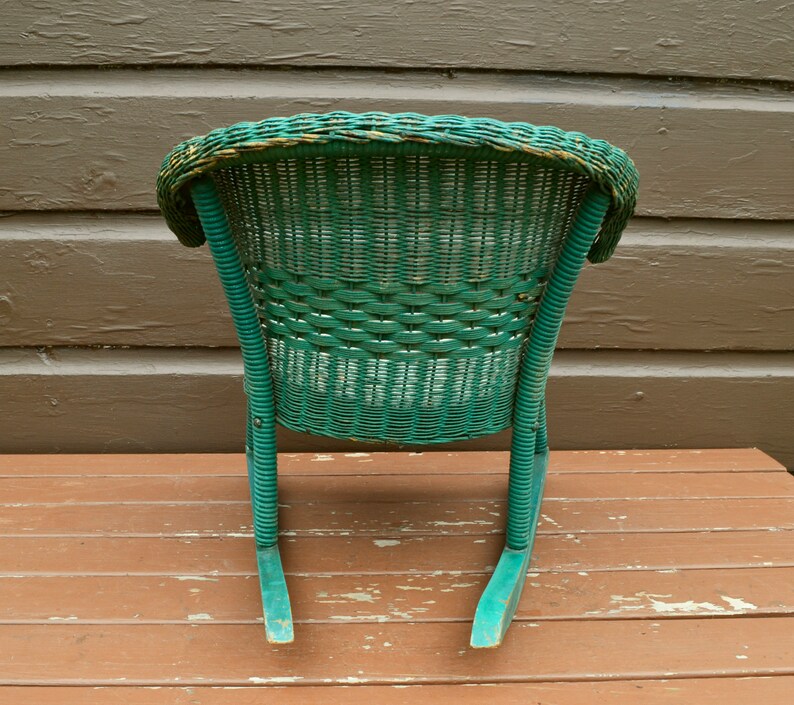 Wicker Child's Rocking Chair Vintage Wicker Child's | Etsy