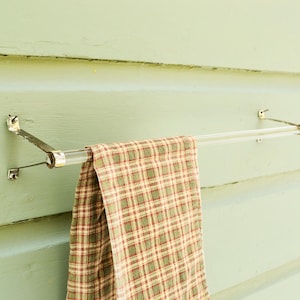 Towel Bar, Clear Glass Towel Bar, Vintage Glass Rod Towel Rack, Kitchen Towel Holder