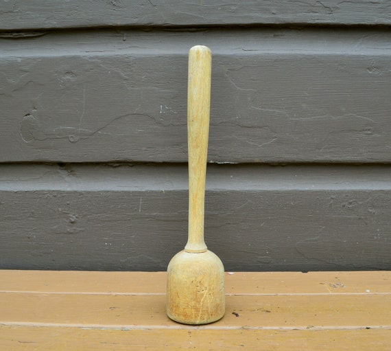 Home & Living Carved Wooden Masher, Antique Masher Wooden Kitchen