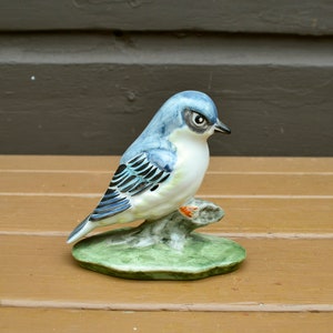 Goldscheider Everlast Ceramic Bird, Vintage Ceramic Bird Figurine, Blue Bird